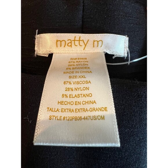 Matty M Womens Black Stretch Leggings with Pockets USA Made Sportswear XXL NWT - Picture 10 of 11